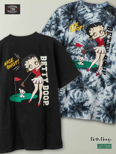 ≪50%OFF≫【The BRAVE-MAN×BETTY BOOP】<br>“ベティ：ゴルフ”刺繍入りTシャツ〔別注〕≪返品・取寄対応不可≫