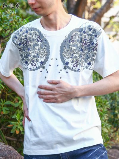 【和風景】<br>“龍桜”プリントTシャツ≪返品・取寄対応不可≫