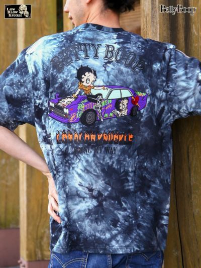 ≪30%OFF≫【LOW BLOW KNUCKLE×BETTY BOOP】<br>“痛車ベティ”刺繍入りTシャツ≪返品・取寄対応不可≫