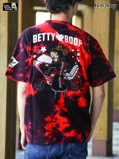 ≪30%OFF≫【LOW BLOW KNUCKLE×BETTY BOOP】<br>“特攻服ベティ”刺繍入りTシャツ≪返品・取寄対応不可≫