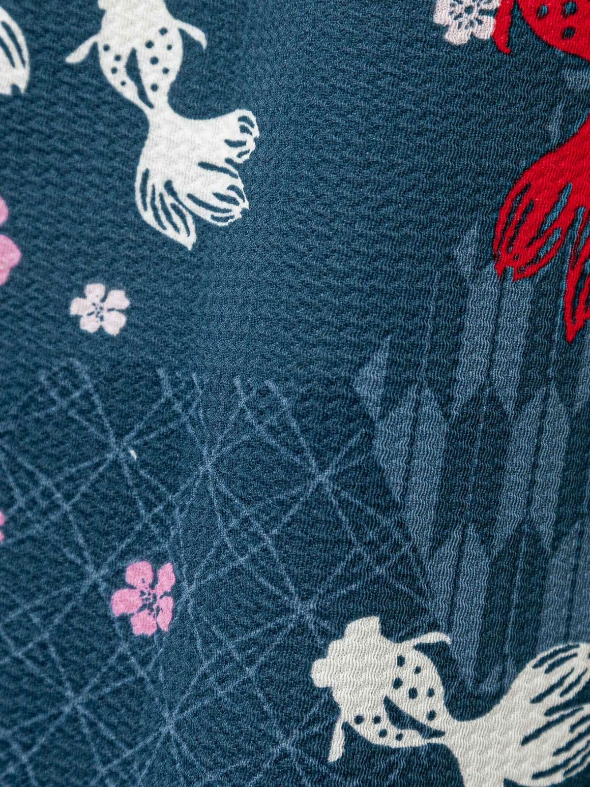 【新主己】“桜金魚”総柄プリント ワッフル素材ショーツ