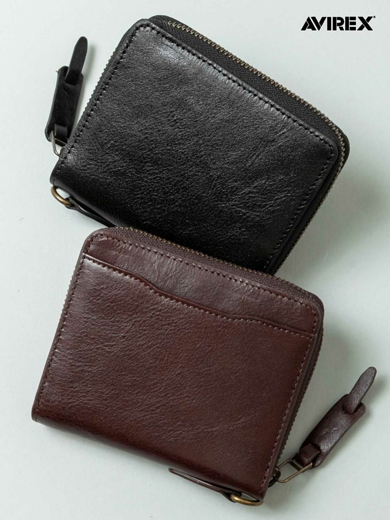 【AVIREX】“BEIDE” ROUND ZIP MIDDLE WALLET AX9101