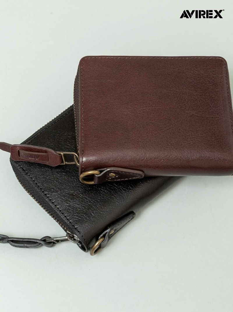 【AVIREX】“BEIDE” ROUND ZIP MIDDLE WALLET AX9101