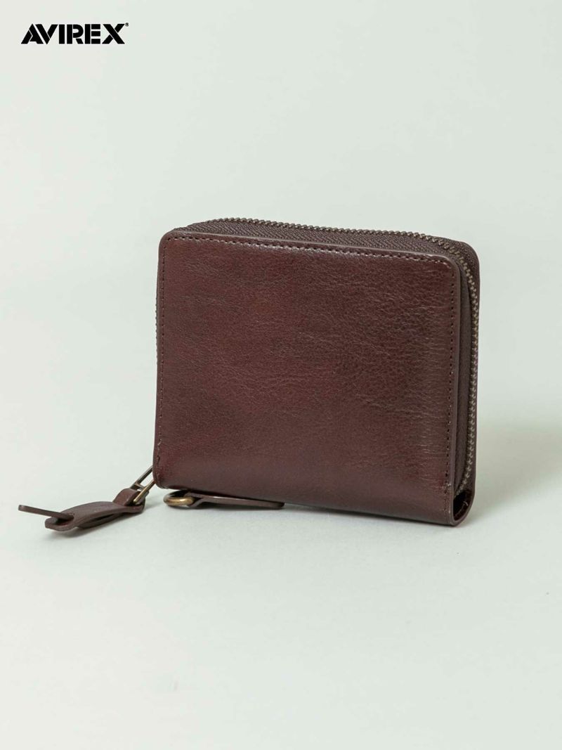 【AVIREX】“BEIDE” ROUND ZIP MIDDLE WALLET AX9101