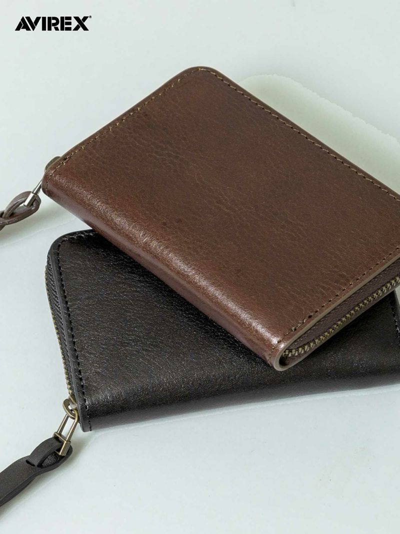 【AVIREX】“BEIDE” ROUND ZIP MINI WALLET AX9104