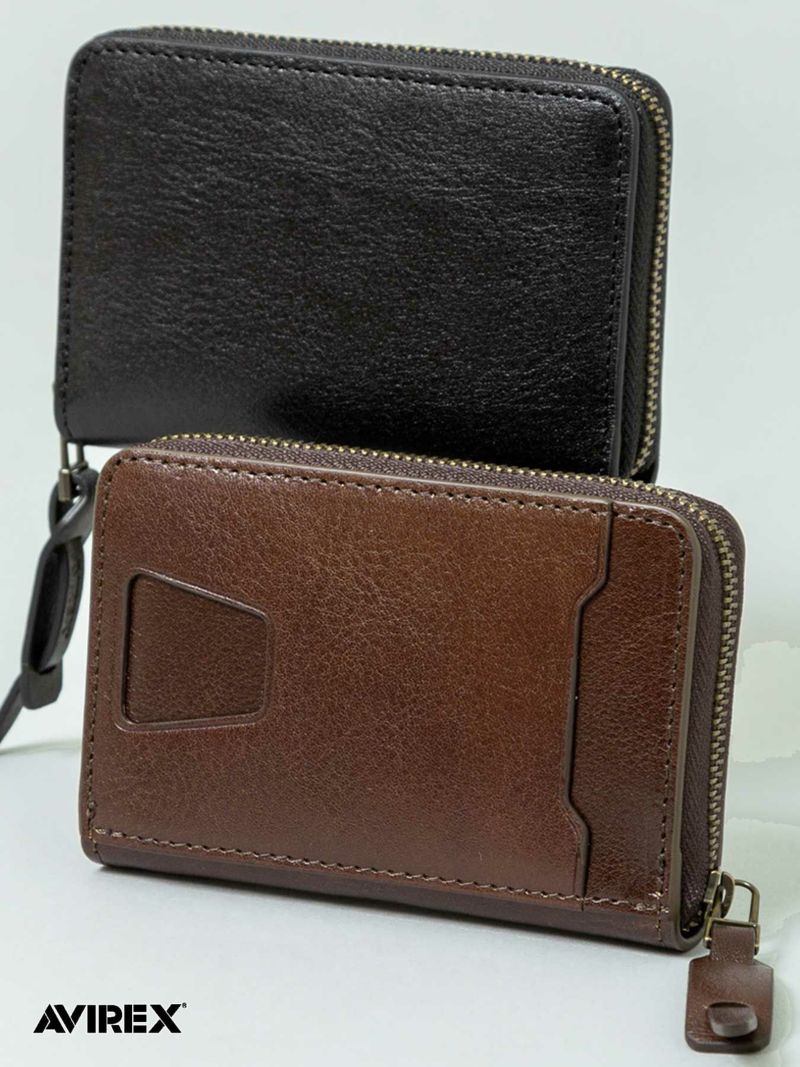 【AVIREX】“BEIDE” ROUND ZIP MINI WALLET AX9104