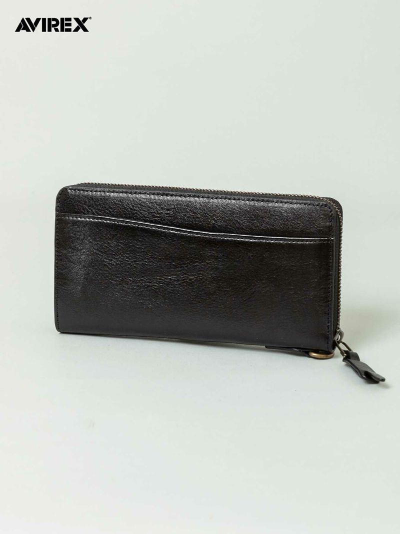 【AVIREX】“BEIDE” ROUND ZIP LONG WALLET AX9100