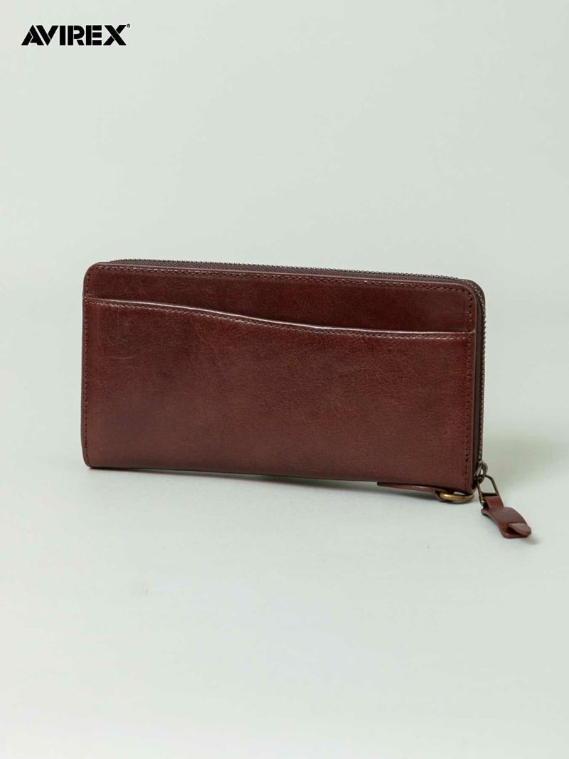 【AVIREX】“BEIDE” ROUND ZIP LONG WALLET AX9100