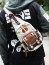 【DEVICE×PANDIESTA JAPAN】熊猫本革パッチ 刺繍入り縦型ボディバッグ