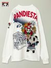 【PANDIESTA JAPAN】“商売繁盛 熊猫手”刺繍入りロンT