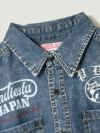 【PANDIESTA JAPAN】“PDJ BIKE SHOP”刺繍入りケミカル加工デニムシャツ