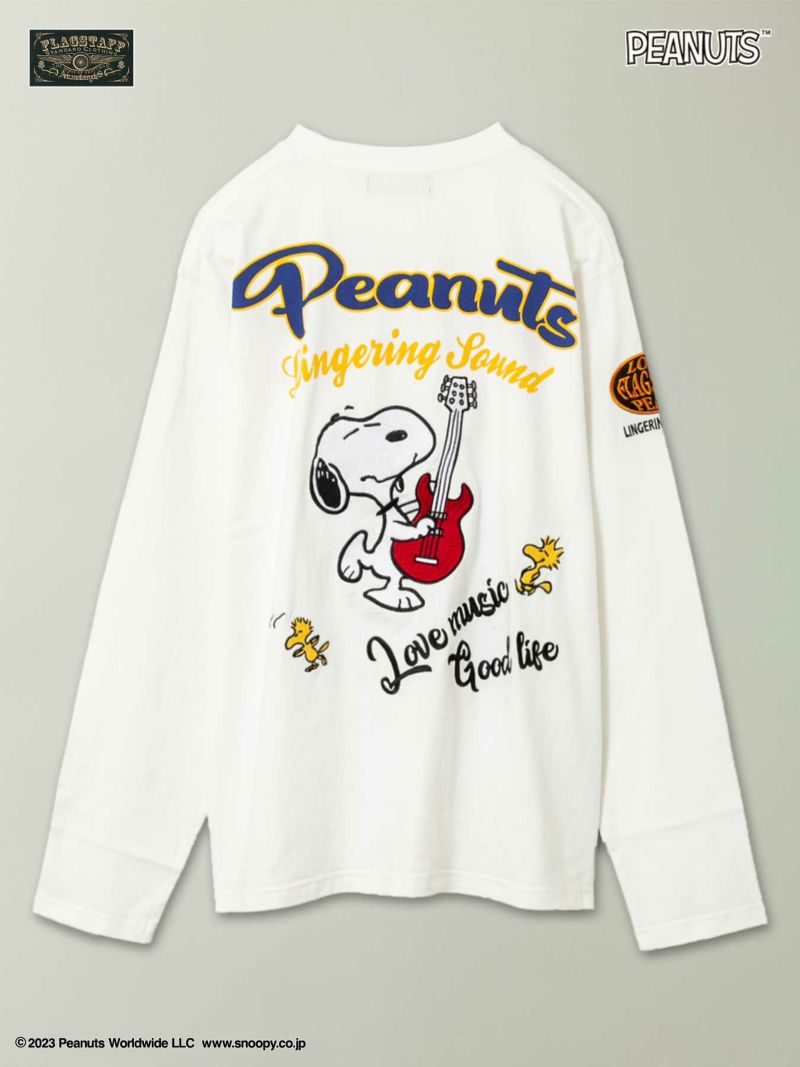 【FLAGSTAFF×PEANUTS】“No Music No Life”刺繍入りロンT