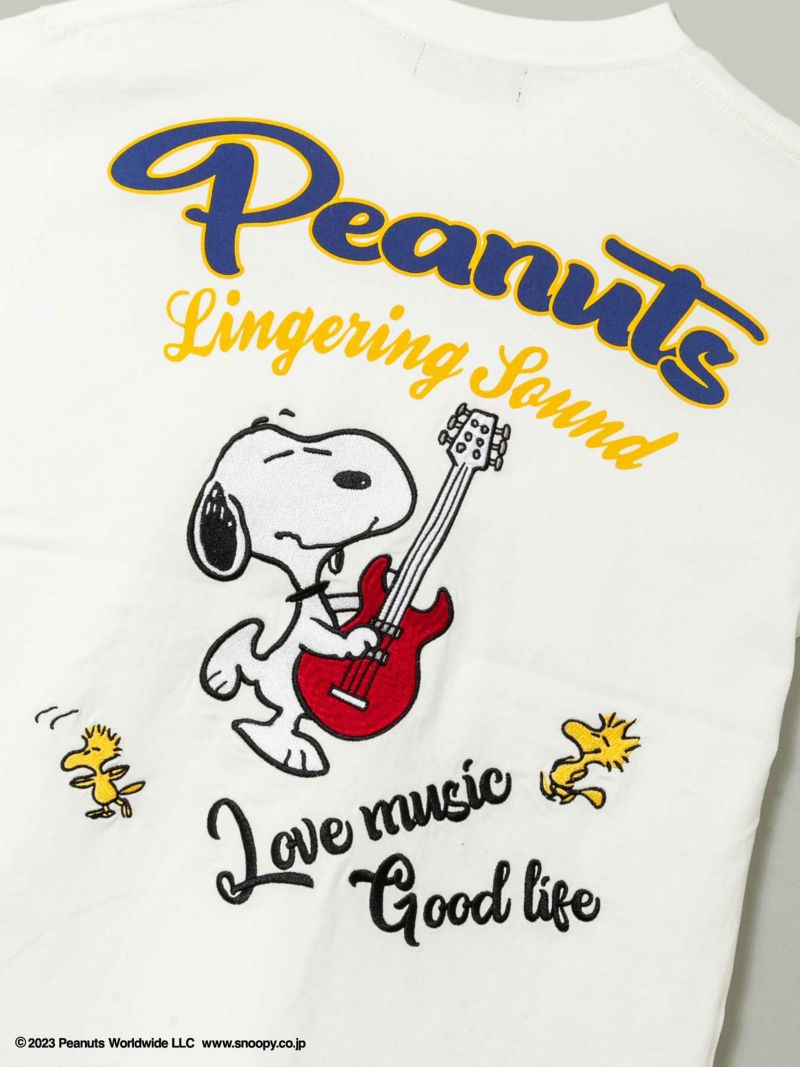 【FLAGSTAFF×PEANUTS】“No Music No Life”刺繍入りロンT