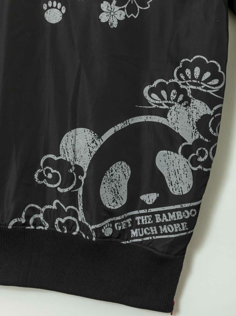 【PANDIESTA JAPAN】“花魁熊猫”刺繍入りBIGシルエット ロングMA-1 〔別注〕