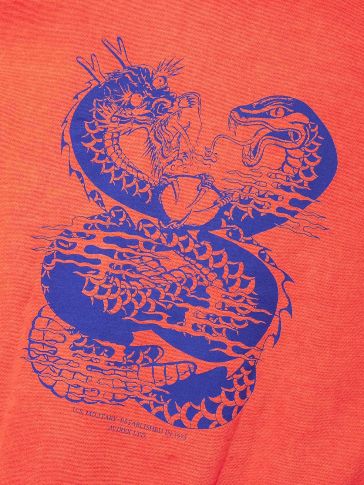 【AVIREX】“DRAGON & SNAKE”FADE WASH PRINT SWEAT PULL PARKA〔LIMITED〕