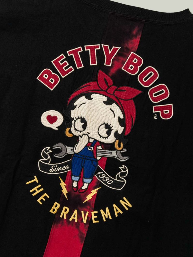 【The BRAVE-MAN×BETTY BOOP】“ベイビーベティ”刺繍入りロンT〔別注〕