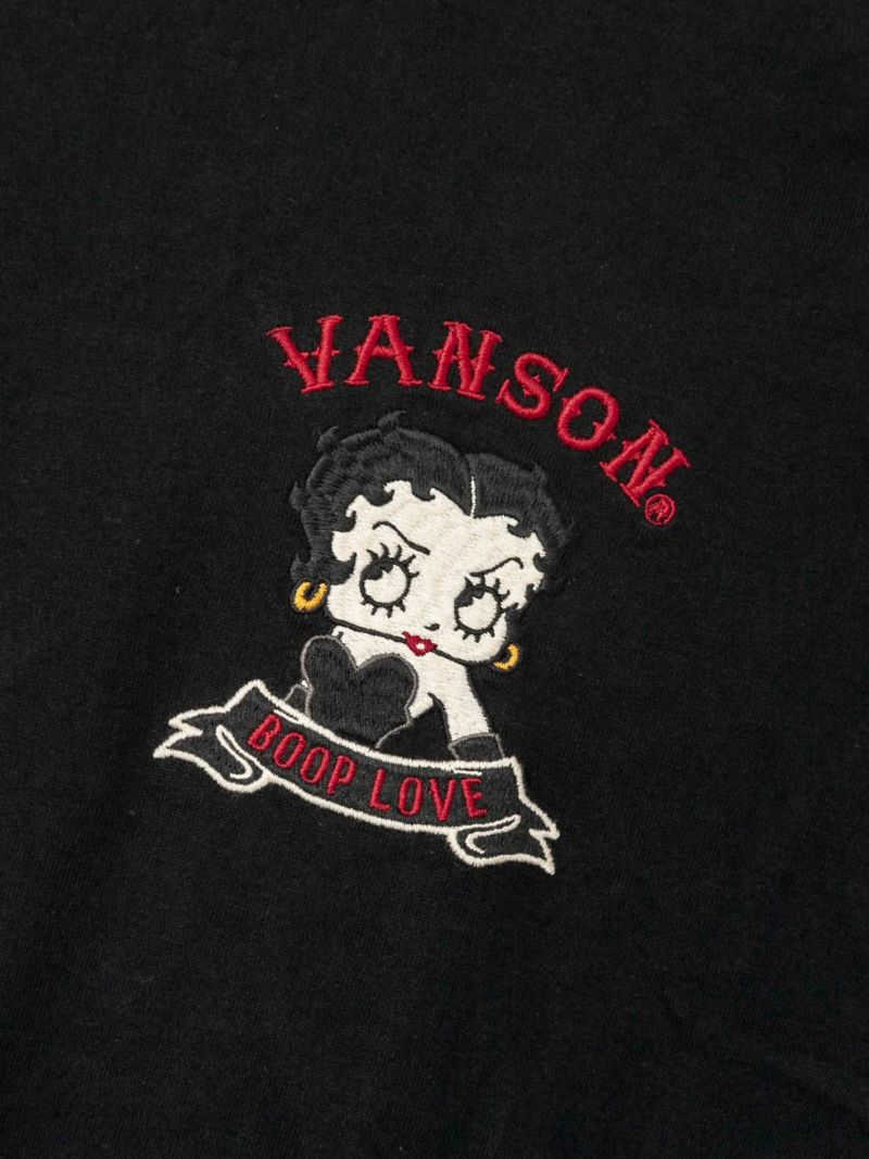 【VANSON×BETTY BOOP】“Angel＆Devil”刺繍入りロンT〔別注〕
