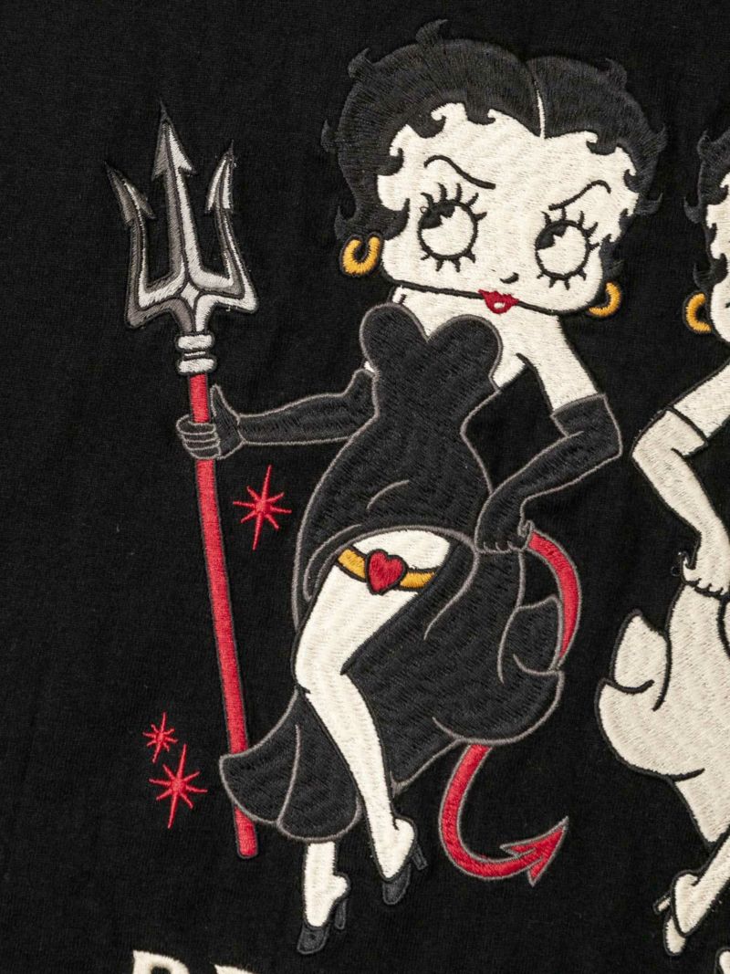 【VANSON×BETTY BOOP】“Angel＆Devil”刺繍入り切替ワンピース〔別注〕