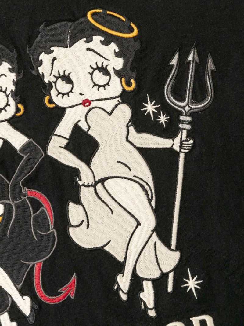 【VANSON×BETTY BOOP】“Angel＆Devil”刺繍入り切替ワンピース〔別注〕