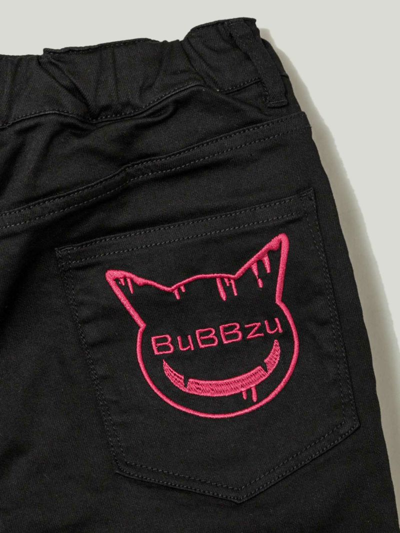 【BuBBzu】膝ZIP ストレッチスキニーパンツ