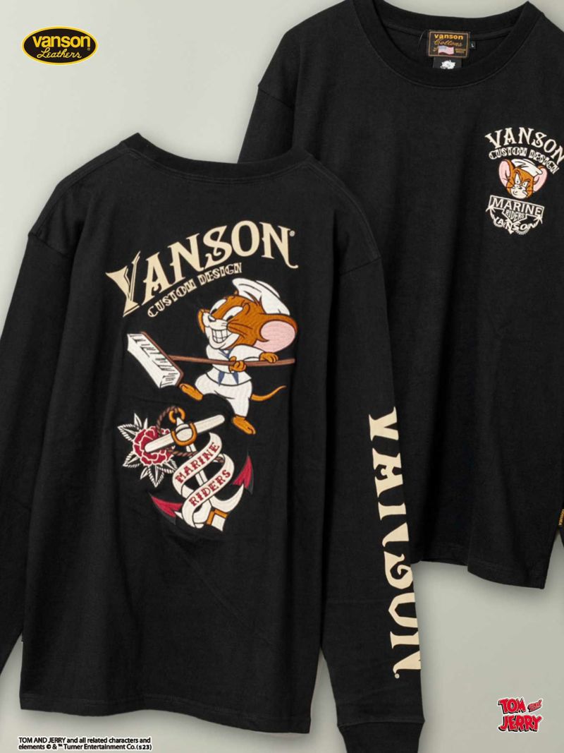 【VANSON×TOM and JERRY】“MARINE RIDERS”刺繍入りロンT