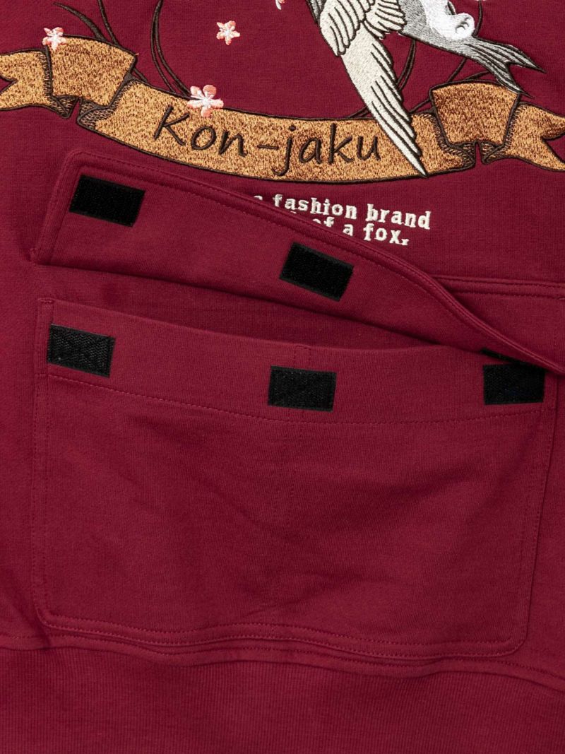 【今昔 -KON-JAKU-】“日本風情”総刺繍バックポケット付きプルパーカー〔別注〕〔Lady's〕