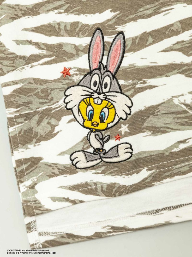 【The BRAVE-MAN×LOONEY TUNES】“着ぐるみトゥイーティー”刺繍入りBIGシルエットロンT