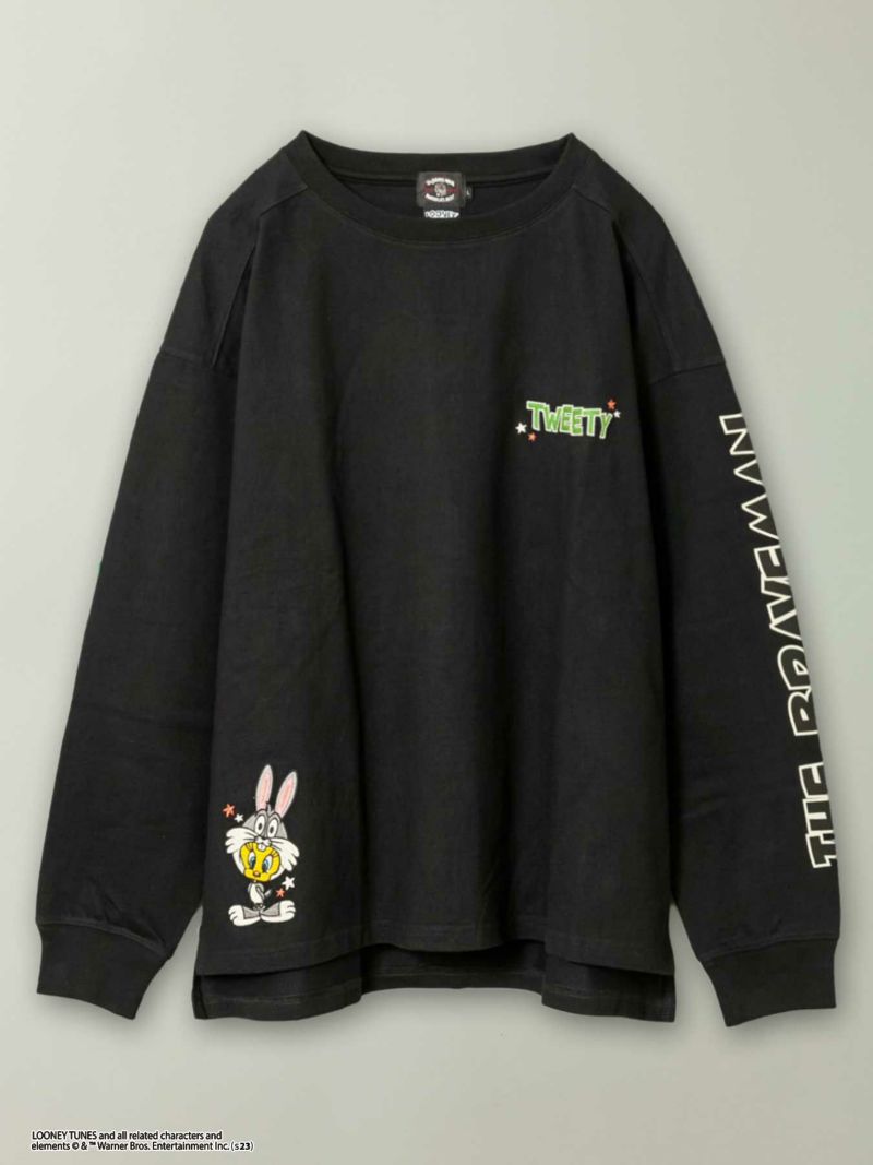 【The BRAVE-MAN×LOONEY TUNES】“着ぐるみトゥイーティー”刺繍入りBIGシルエットロンT