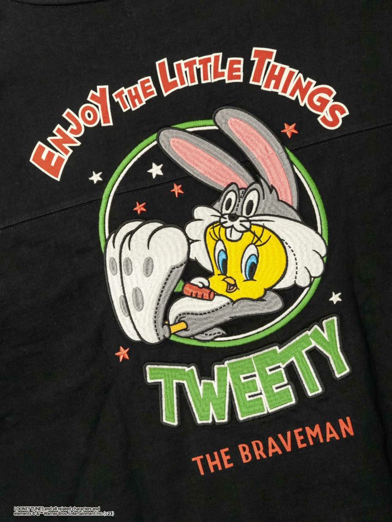 【The BRAVE-MAN×LOONEY TUNES】“着ぐるみトゥイーティー”刺繍入りBIGシルエットロンT