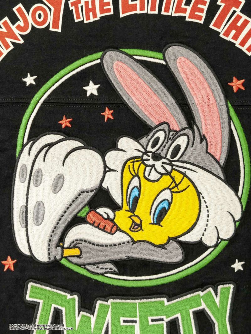 【The BRAVE-MAN×LOONEY TUNES】“着ぐるみトゥイーティー”刺繍入りBIGシルエットロンT