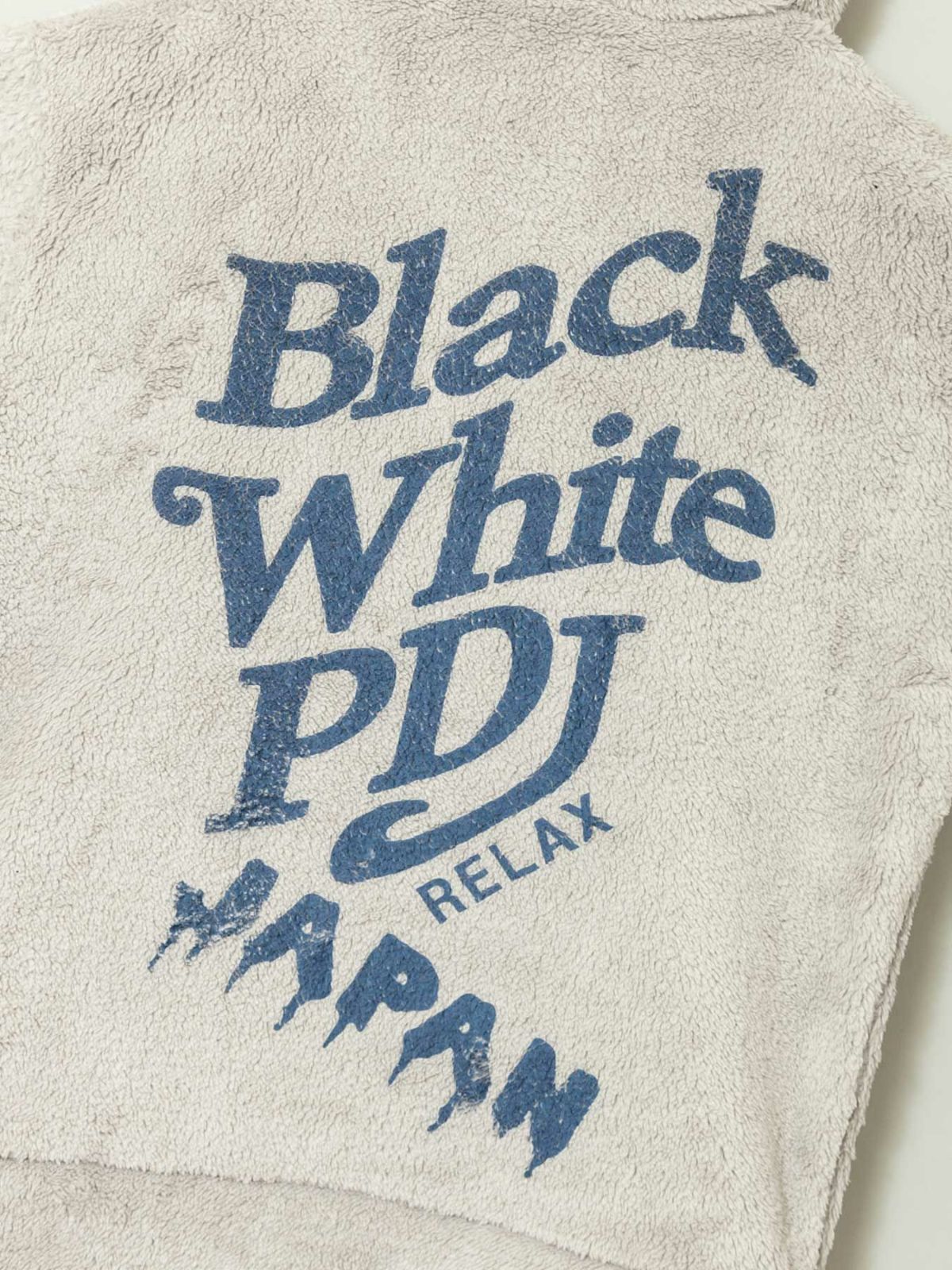 【PANDIESTA JAPAN】“B/W-PDJ RELAX”刺繍入り切替ボアZIPパーカー