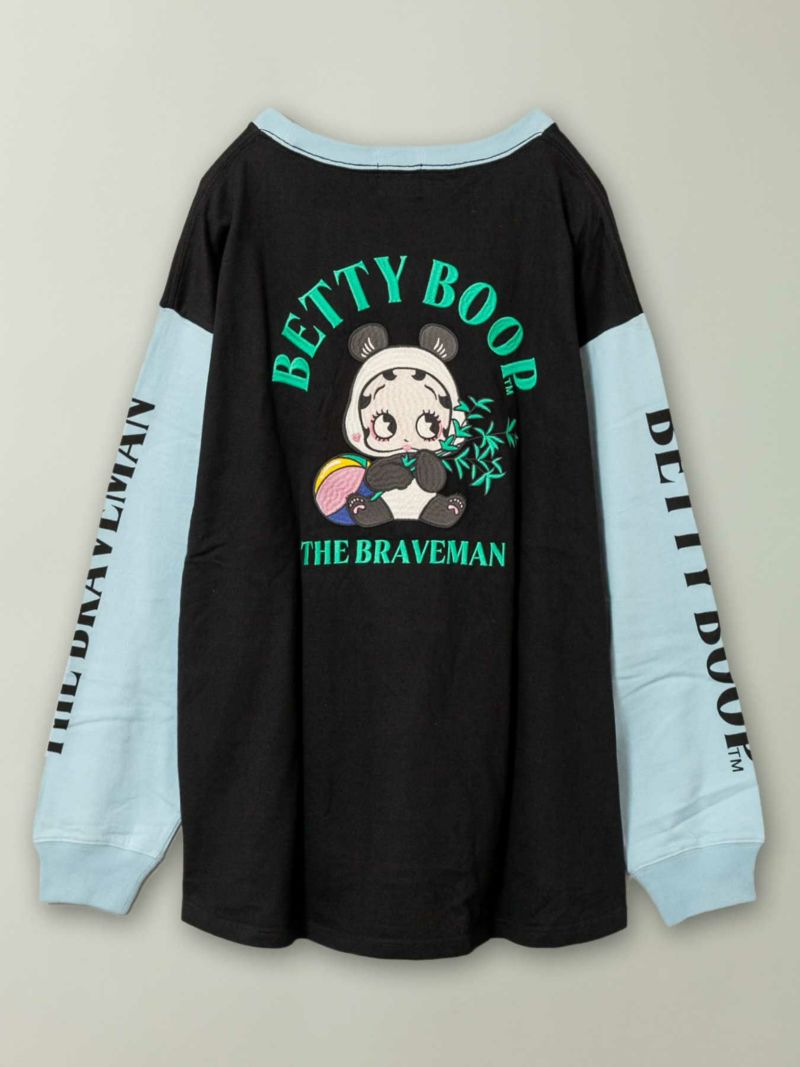 【The BRAVE-MAN×BETTY BOOP】“ベイビーベティパンダ”刺繍入りロンT〔別注〕
