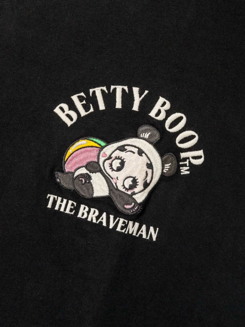 【The BRAVE-MAN×BETTY BOOP】“ベイビーベティパンダ”刺繍入りロンT〔別注〕