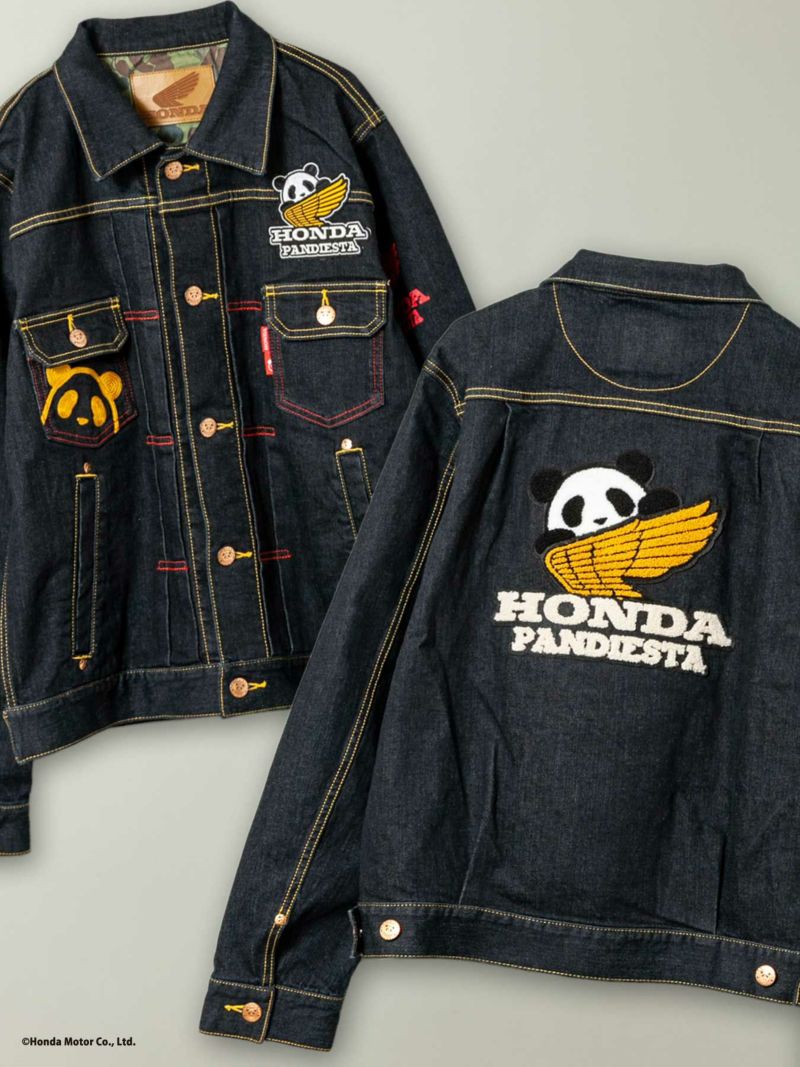 【HONDA×PANDIESTA JAPAN】“WING LOGO”サガラ刺繍ストレッチデニムジャケット