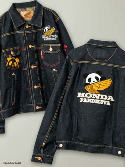 ＜会員様限定！8月使えるクーポン配布中＞<br>【HONDA×PANDIESTA JAPAN】<br>“WING LOGO”サガラ刺繍ストレッチデニムジャケット