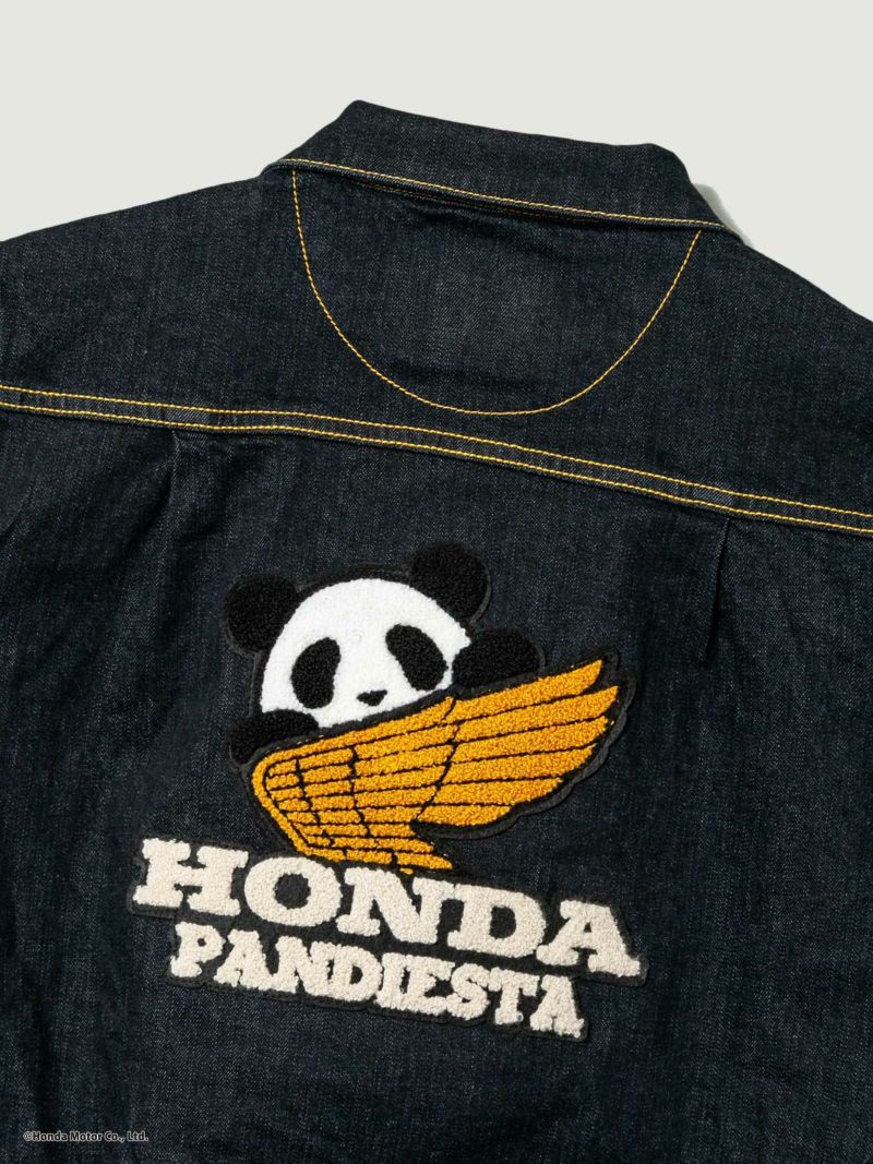 【HONDA×PANDIESTA JAPAN】“WING LOGO”サガラ刺繍ストレッチデニムジャケット