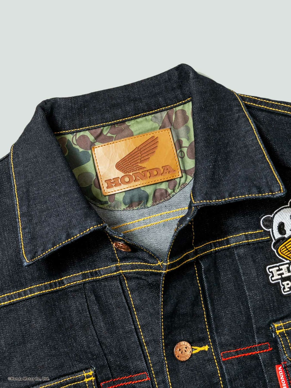 【HONDA×PANDIESTA JAPAN】“WING LOGO”サガラ刺繍ストレッチデニムジャケット