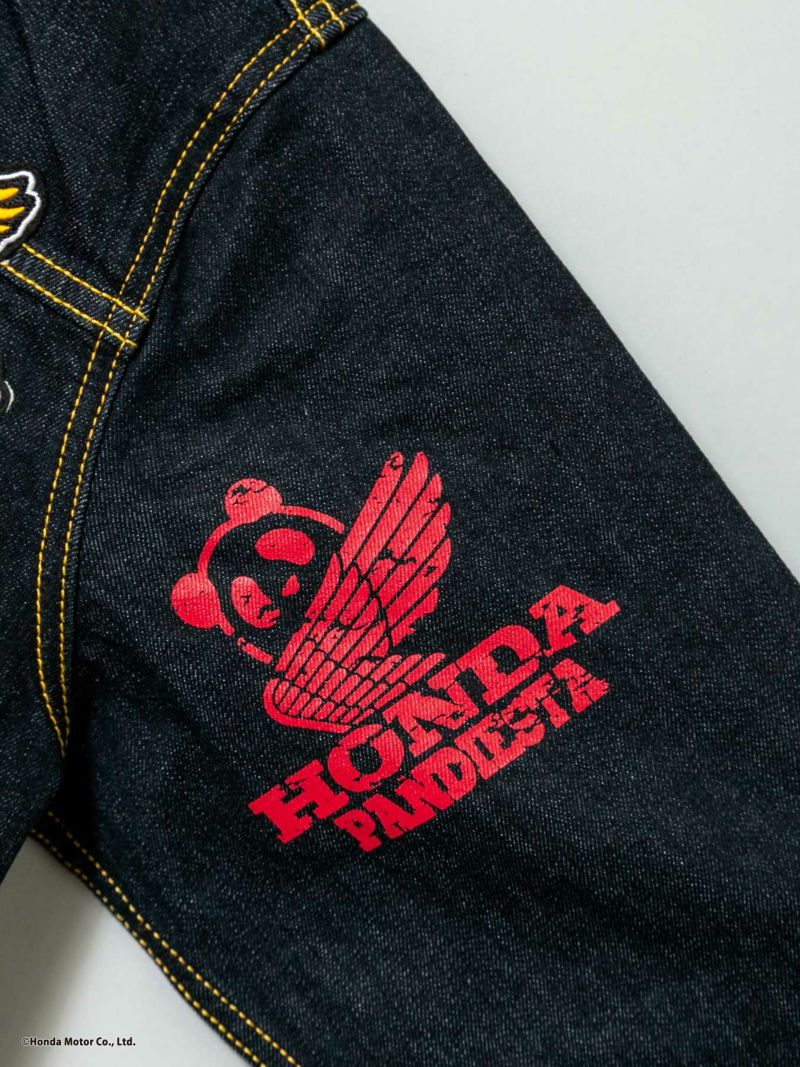 【HONDA×PANDIESTA JAPAN】“WING LOGO”サガラ刺繍ストレッチデニムジャケット