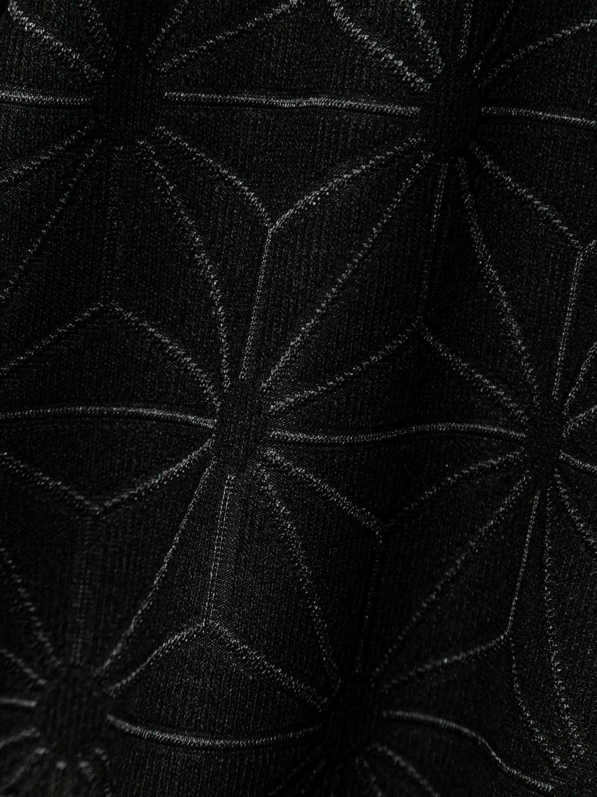 【衣櫻】麻の葉柄 裏フリース ストレッチ素材リブニットジャケット