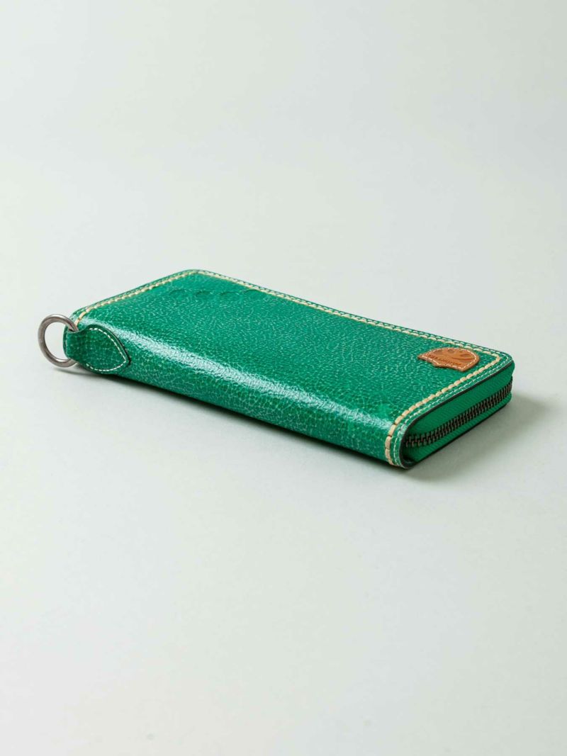 【PANDIESTA JAPAN】熊猫謹製クラック加工 ラウンドZIPレザーロングウォレット