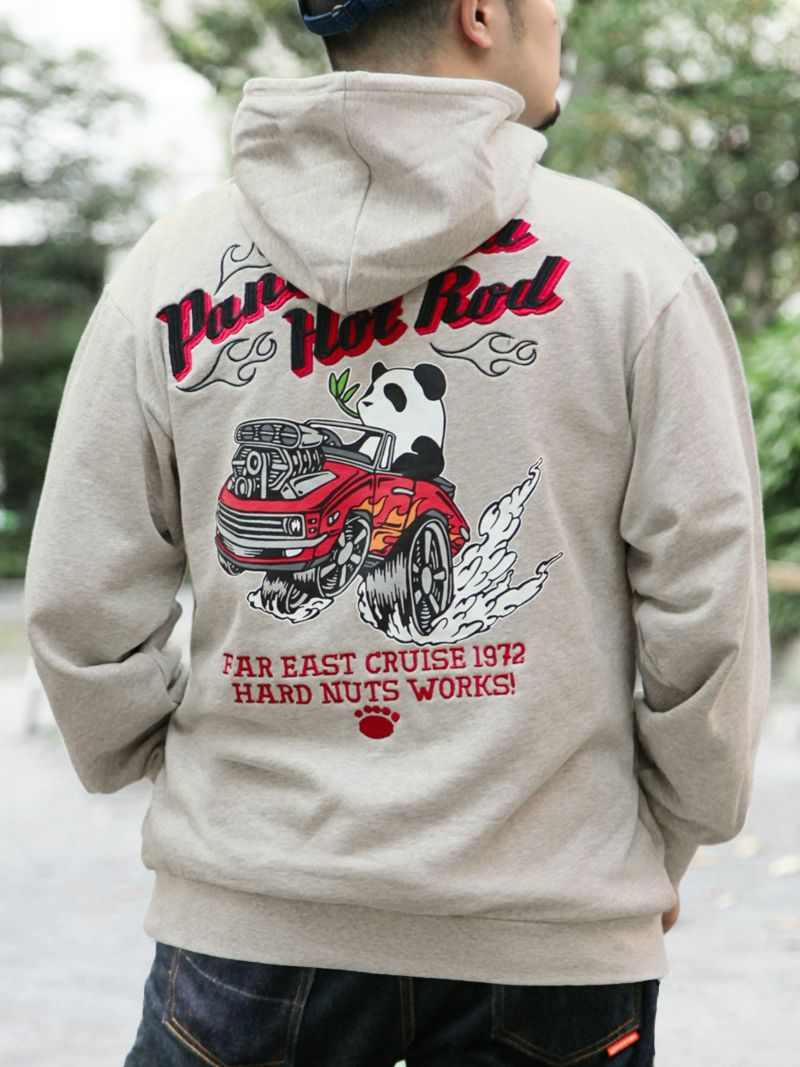 【PANDIESTA JAPAN】“Hot Rod”刺繍入りプルパーカー