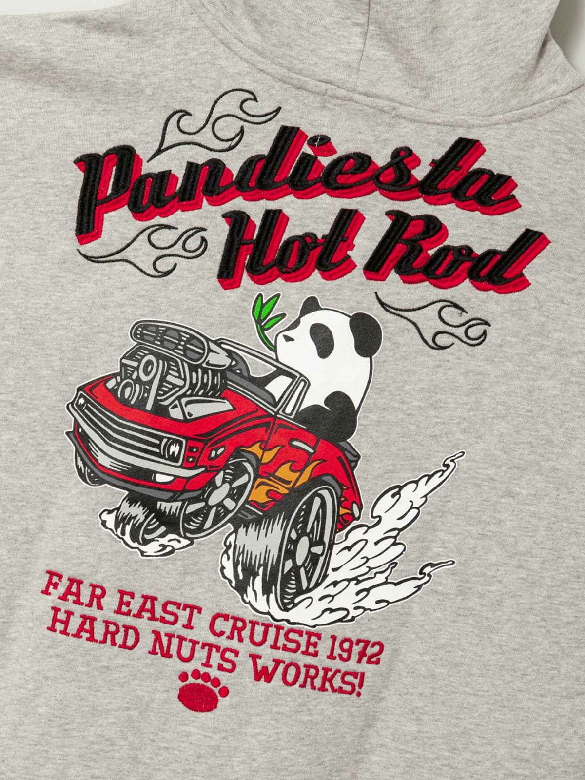 【PANDIESTA JAPAN】“Hot Rod”刺繍入りプルパーカー