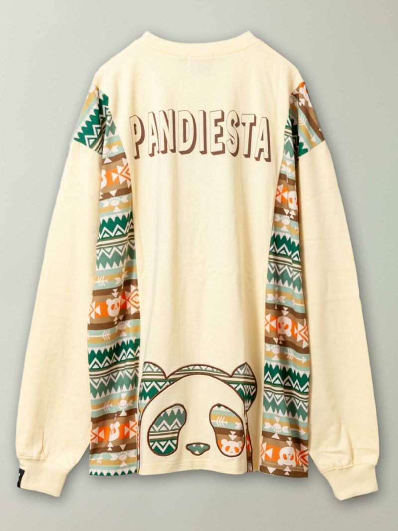 【PANDIESTA JAPAN】“ネイティブパンダ ”刺繍入りBIGシルエットロンT