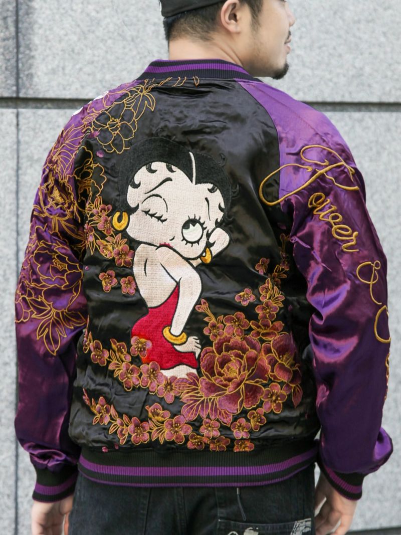 【FLAGSTAFF×BETTY BOOP】“ドレスベティ”総刺繍リバーシブルスカジャン