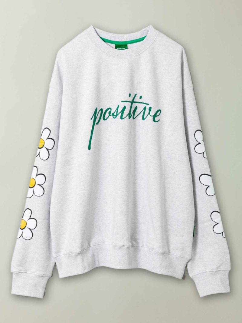 【POSITIVE】“SLEEVE FLOWER”スウェットトレーナー