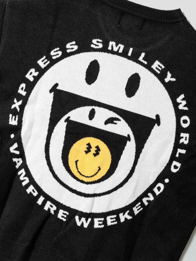 【VAMPIRE WEEKEND】“SMILEY WORLD”ジャガードニットクルーネック