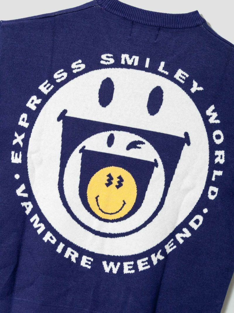 【VAMPIRE WEEKEND】“SMILEY WORLD”ジャガードニットクルーネック