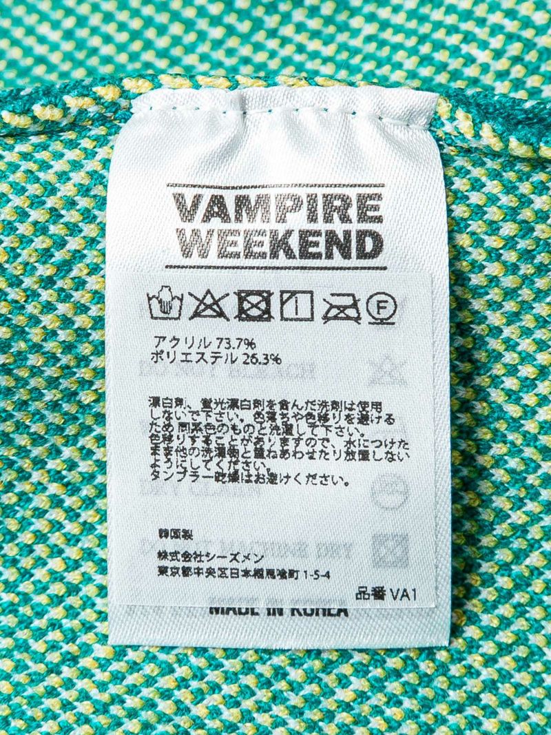 【VAMPIRE WEEKEND】“SMILEY WORLD”ジャガードニットクルーネック
