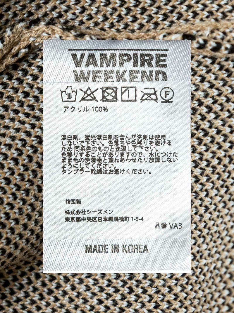 【VAMPIRE WEEKEND】“8ボール”Vネックニットカーデ