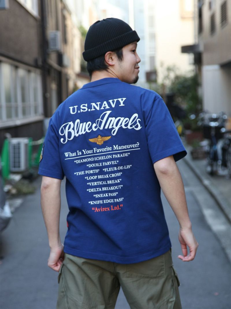 【AVIREX】“BLUE ANGELS”EMBROIDERED S/S T-SHIRT